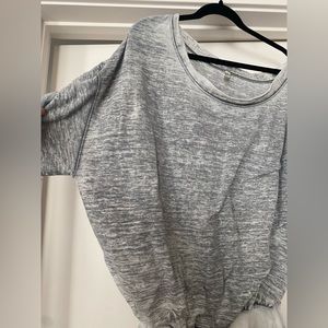 Free People Heathered Grey Slouchy Tshirt Bodysuit